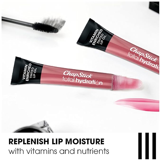 ChapStick Total Hydration Vitamin Enriched Nearly Nude Tinted Lip Oil Tube, Lip Care - 0.24 Oz
