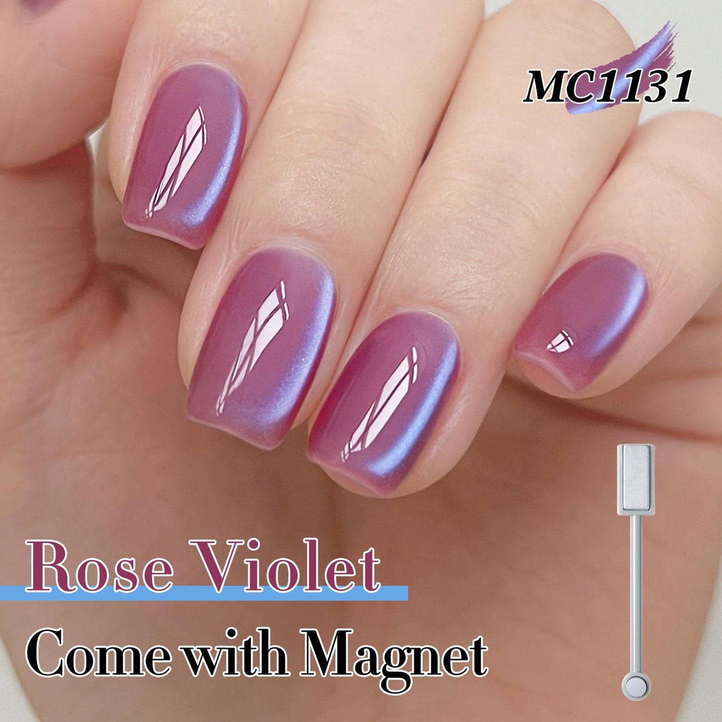 Double Rhythm 6 Colors Cat Eye Gel Polish Set Shimmer Glitter with Magnet Holographic Reflective Magnetic UV Nail Art Kit (6-Kit 43)