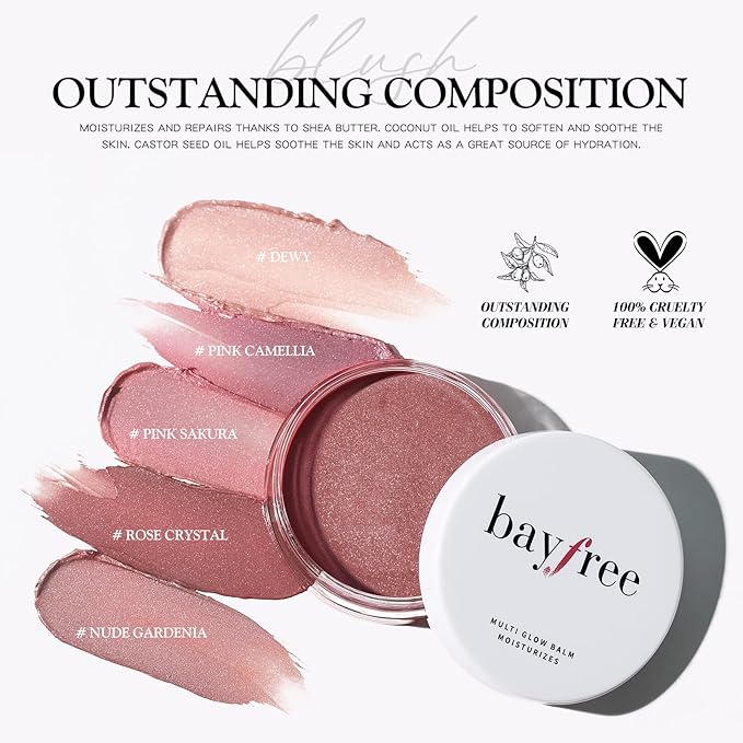 Multi Glow Balm, Cream Blush for Cheeks, Blush Balm Face Makeup, Radiant Finish, Hydrating, Creamy, Lightweight & Blendable Color, Face Balm, 0.63 Oz (Rose Crystal)