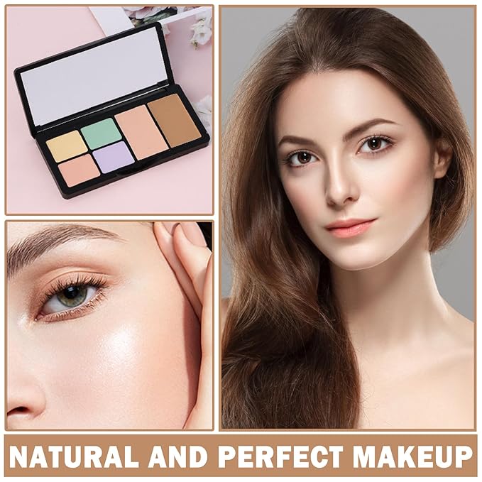 Cream Color Correcting Concealer Makeup Palette Cream Foundation Palette for Dark Circles Professional Concealer Full Coverage Face Contour Makeup Palette with Brush-01 Color Correcting