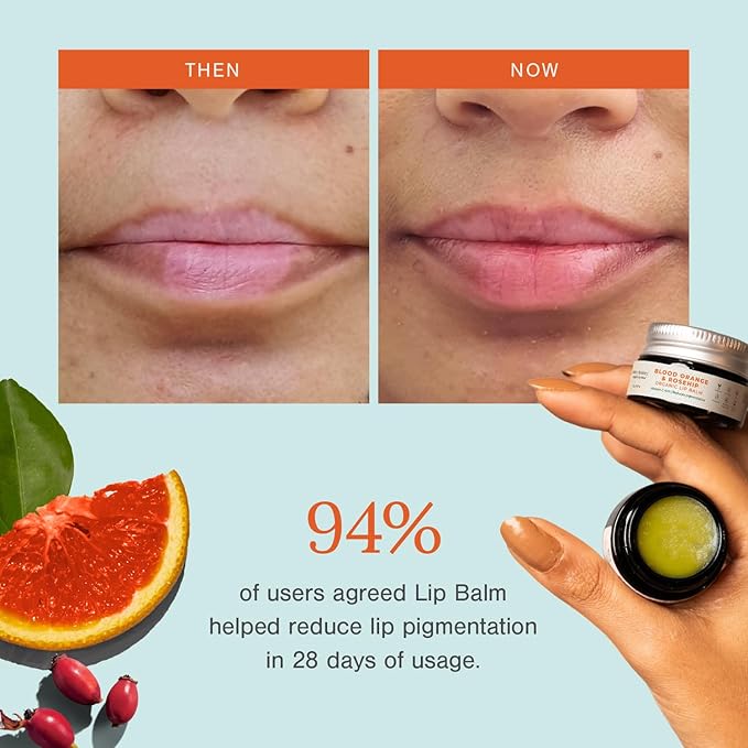 Juicy Chemistry - Organic & 100% Natural Lip Balm for Women with Anti-Ageing and Pigmented Lips w/Blood Orange & Rosehip (5gm)