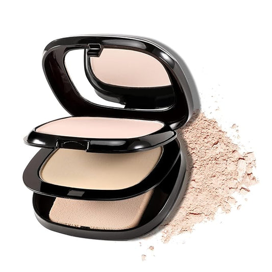 Boobeen 2 Layers Setting Pressed Powder Makeup Oil Control Setting Powder Foundation Pressed Face Powder Compact Long-Lasting Matte Finishing Powder, Light Shade Powder Flawless Lightweight