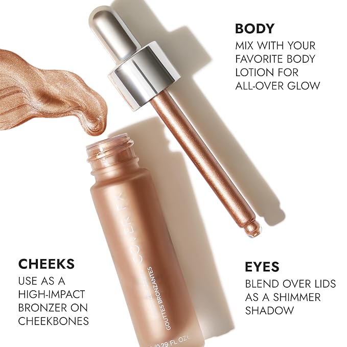 COVER FX Custom Bronzer Drops - Sunkissed: Neutral Bronze - 1 Fl Oz - Radiant Glow Liquid Bronzer - Customizable Color