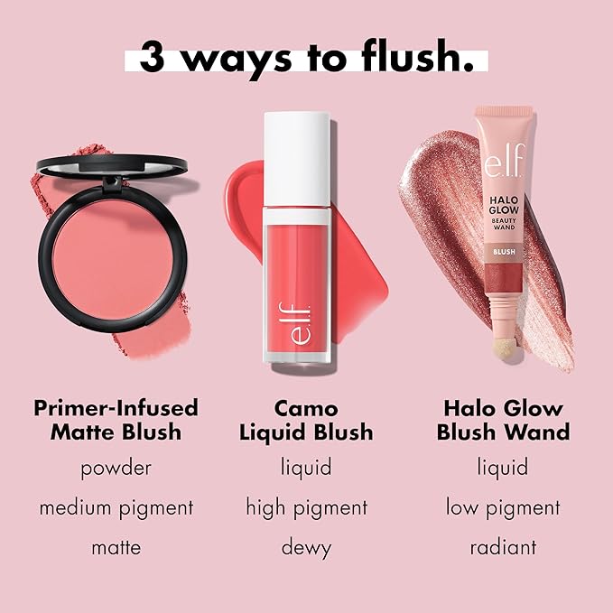 e.l.f. Primer-Infused Matte Blush, Long-Lasting, Lightweight & Buildable Powder Blush, Delivers A Matte Finish, Vegan & Cruelty-Free, Always Crushing