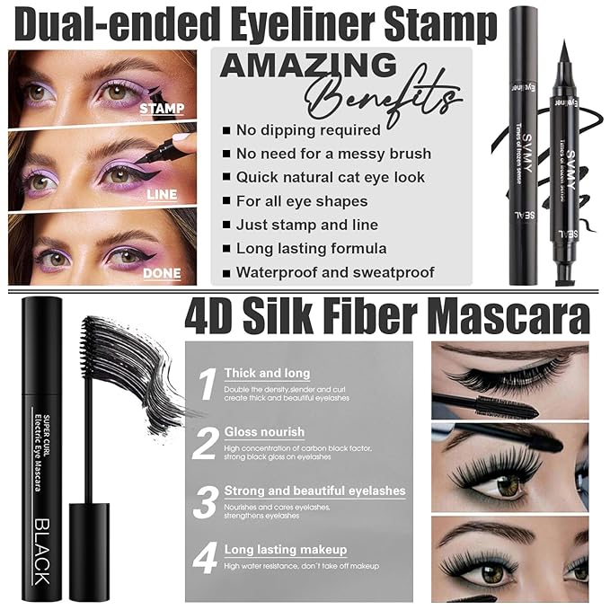 All in One Makeup Kit,Includes Naked Eyeshadow,Liquid Foundation,CC Cream,Lipstick Set,Mascara,Makeup Brush,Makeup Sponge,Eyebrow Powder,Eyebrow Soap,Eyeliner Stamp, Primer,Contour Stick,Cosmetic Bag