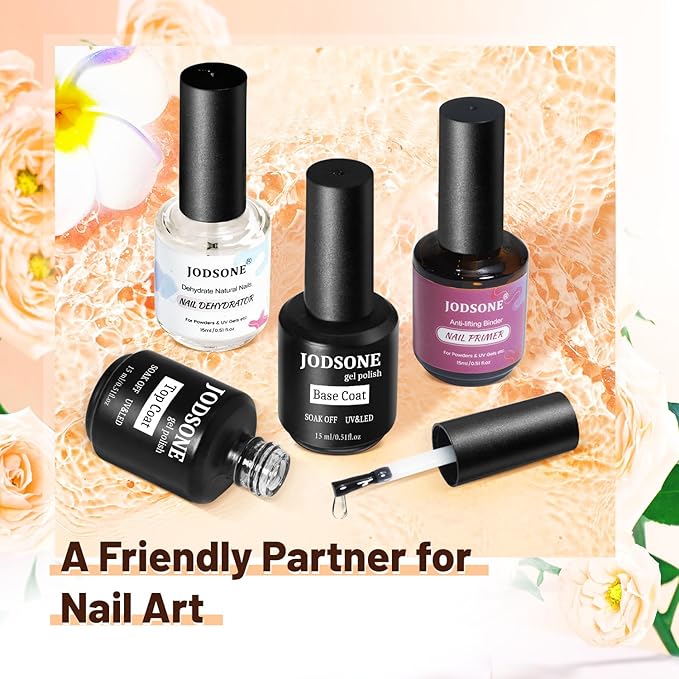 JODSONE 15ML Nail Primer Base Coat Top Coat Glossy Quick Drying Durable DIY Nail Art Design Long Lasting Gift