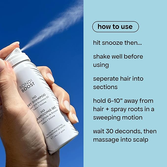 BONDIBOOST HG Dry Shampoo For Women & Men [3.95 oz] - Clinically Tested to Cleanse + Volumizes Hair, Refreshes + Protects & Strengthens Hair - Clean Formula with Rosemary - All Hair Types