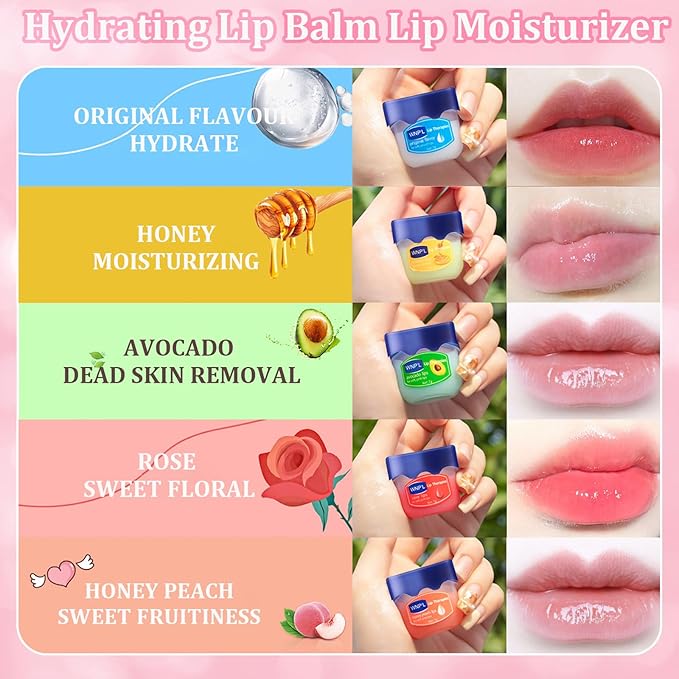 Lip Balm Set, 6Pcs Fruit Moisturizing Lip Balm, Lip Moisturizer Tinted Lip Balm, Hydrating Lip Balm For Reduce Lip Wrinkles, Dead Skin, Dry & Chapped, Cute Lip Balm Set For Women
