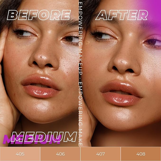 Lamel- Oh my Clear Face Foundation- SPF15-407 Meiduim Tan | Contains tea tree extract and salicylic acid |Controls sebum production |Anti-blemish formula |SPF 15 |Oil free foundation | 40ml