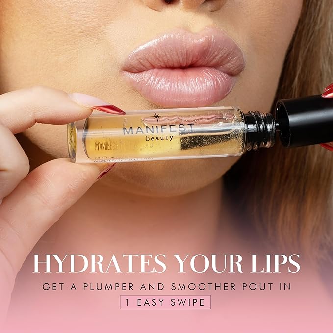 BIG POUT ENERGY Lip Plumper, Chili-Infused Lip Plumping Oil for Full and Smooth Lips, Lip Gloss Finish, With Easy Swipe XL Wand Applicator, Crystal Clear, 0.12 fl oz