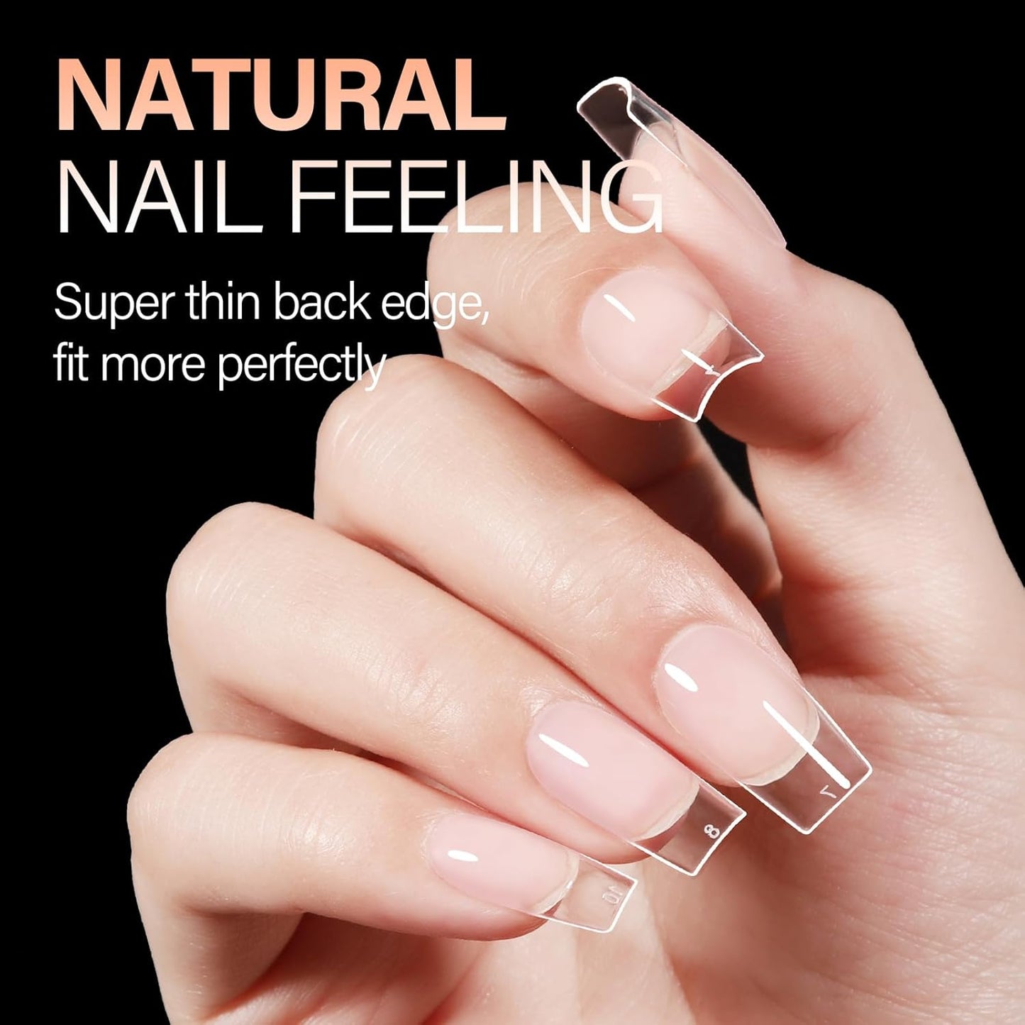 AILLSA Short Square Nails Clear Gel Nail Tips False Full Cover Soft Nails Tips for DIY Home Salon Gift, Preshaped Gelly Press on Fake Nail Tip for Nail Extension 216PCS 12 Sizes