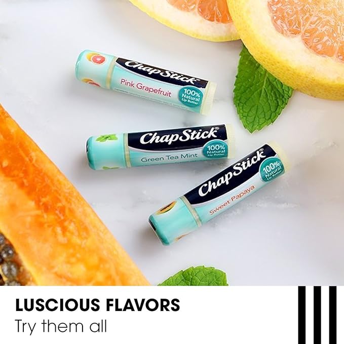 ChapStick Papaya 100% Natural Lip Butter Tube, Lip Balm - 0.15 Oz, Non-tinted, Sweet Papaya