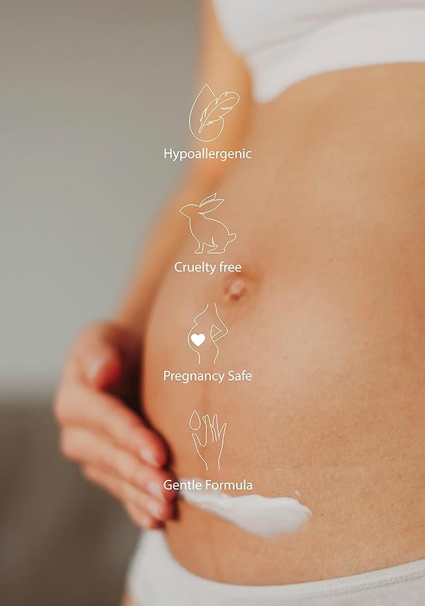 NOTHING FITS BUT Crème Belly Botaniceutical Maternity Herbal Vegan Cream for Stretch Marks Cream for Pregnancy with Rosemary, Green Tea and Chamomile Extracts (6.8 fl oz / 200ml)