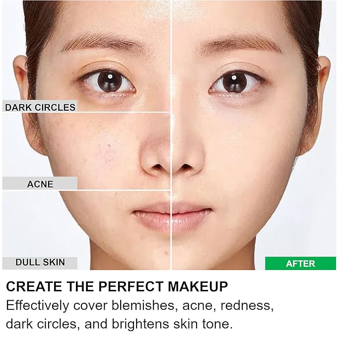 Mushroom Head Air Cushion CC Cream Foundation BB Cream Foundation Makeup Moisturizing CC Cream Liquid Foundation,Concealer Lasting Makeup Foundation Even Skin Tone Makeup Base Primer(Natural)