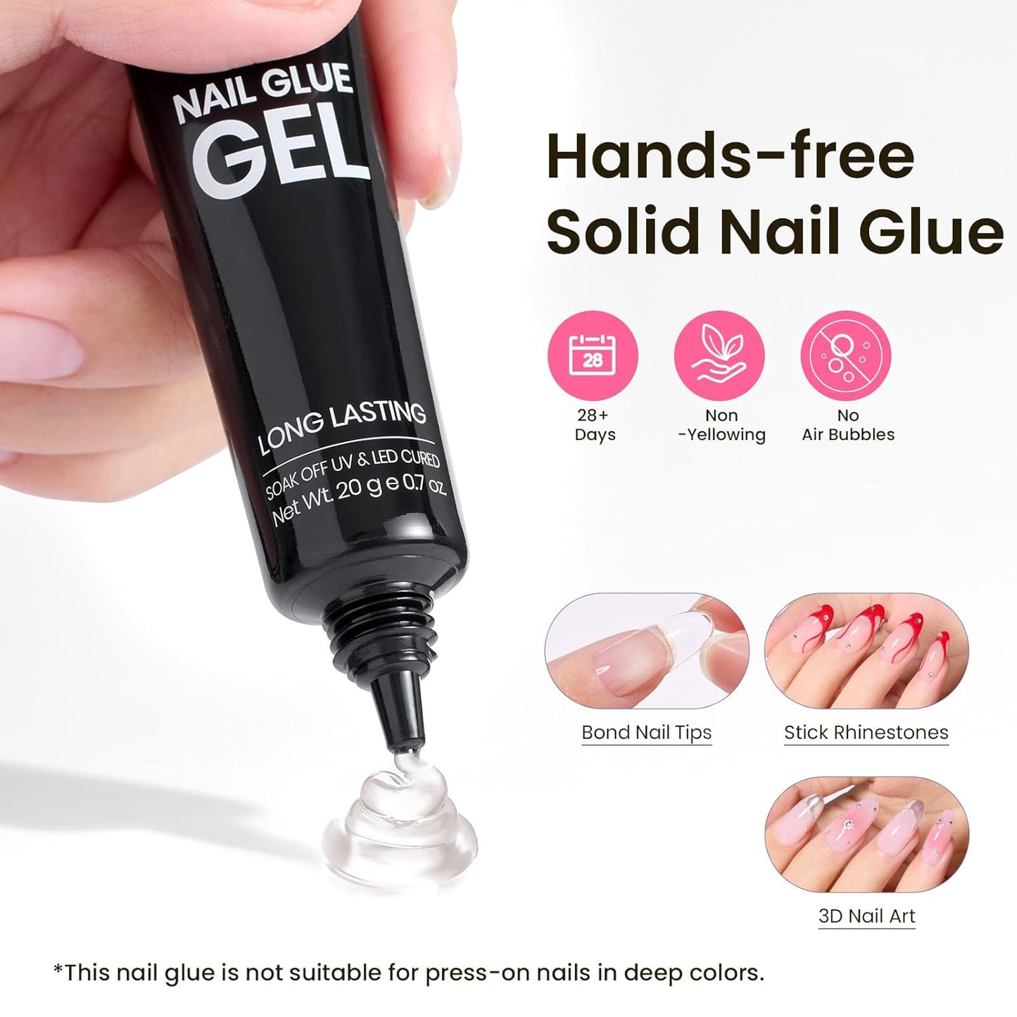 Beetles Tipex Instant Apex Nail Tips Kit, Medium Oval Almond 224Pcs 16 Sizes Pre-Building & Pre-Etched Thicker Acrylic Nails False Nail Extension with Tipex Nail Glue Mini Nail Lamp