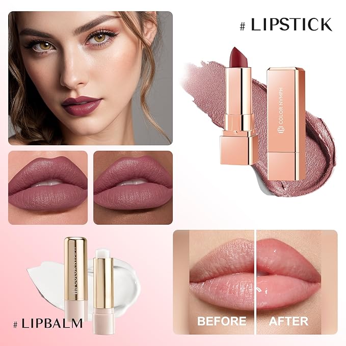 Color Nymph Beginner Makeup Set, Full Starter Cosmetics Set for Teenager Girls with Eyeshadow Palette Blush Lipstick Lip Pencil Eye Pencil Brush Mascara Portable Bag