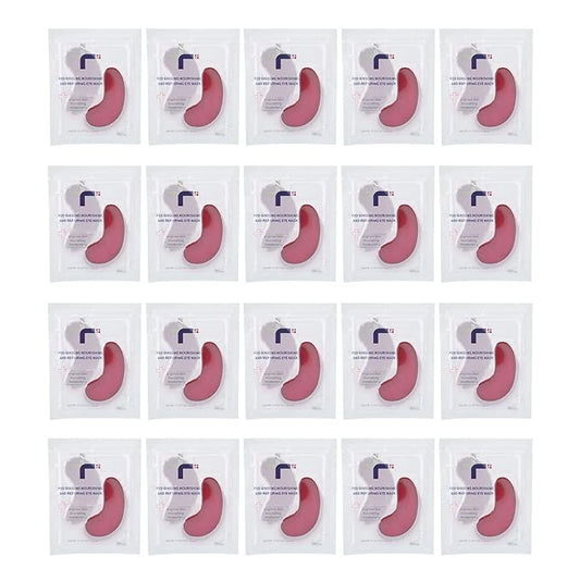 Eye Patches, 20PCS Red Ginseng Repair Eye Moisturizing Nourishing Eye Patch Firming Pad Dark Circles Crystal Collagen 3g for Wrinkles, Puffy Eyes