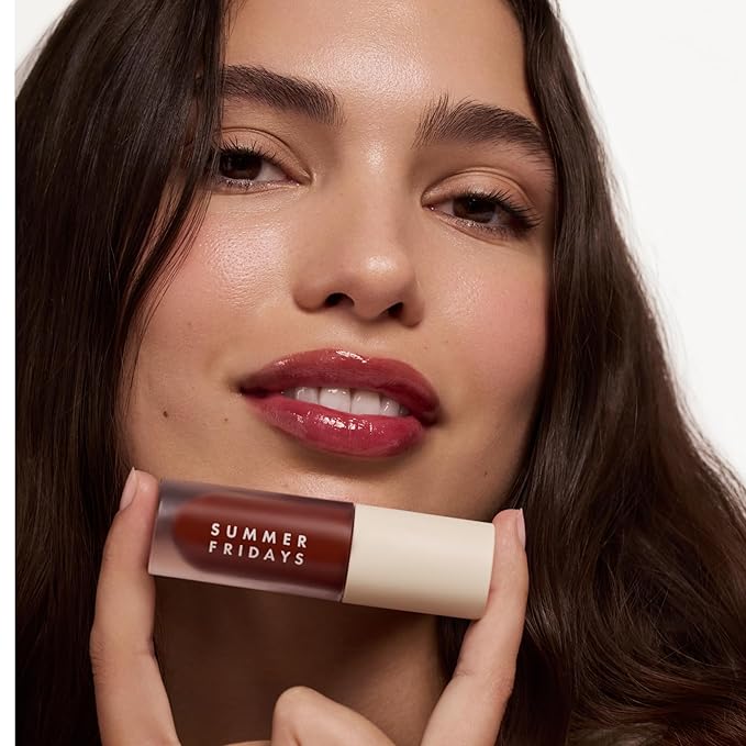 Summer Fridays Dream Lip Oil - Tinted Lip Oil with Moisturizing Sheer Coverage, High-Shine and Deep Hydration - Non-Sticky Formula for Long-Lasting Softness - Midnight Berry (0.15 Oz)