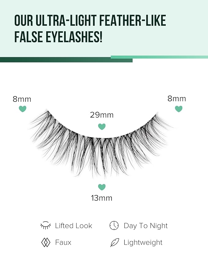 Eyelashes Wispy Lashes Natural Mink Eye Lashes Pack Clear Band Strip Lashes That Look Like Extensions Short False Eyelashes Natural 7 Pairs