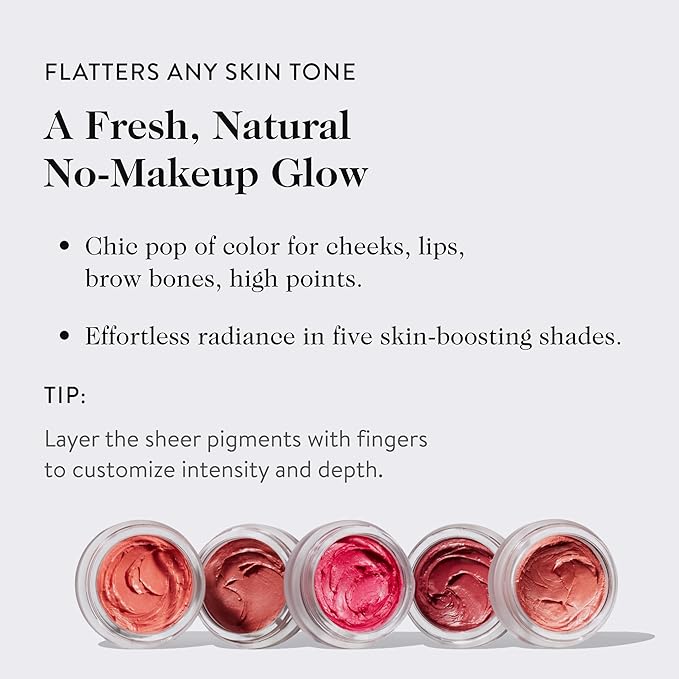 goop Beauty Cream Blush | Sheer Pop of Color for Lips & Cheeks | Vitamin C, Vitamin E & Safflower Oil | Natural Makeup for Glowing Skin | Paraben & Silicone Free | 0.5 oz | Venus - Translucent Fuchsia