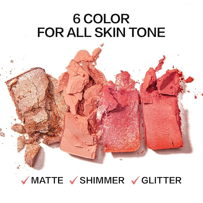 Face Blush, Powder Blush Makeup, Longlasting Highly Pigmented Face makeup, Smooth, Vegan & Cruelty Free, 1 Count, 02 ORANGE