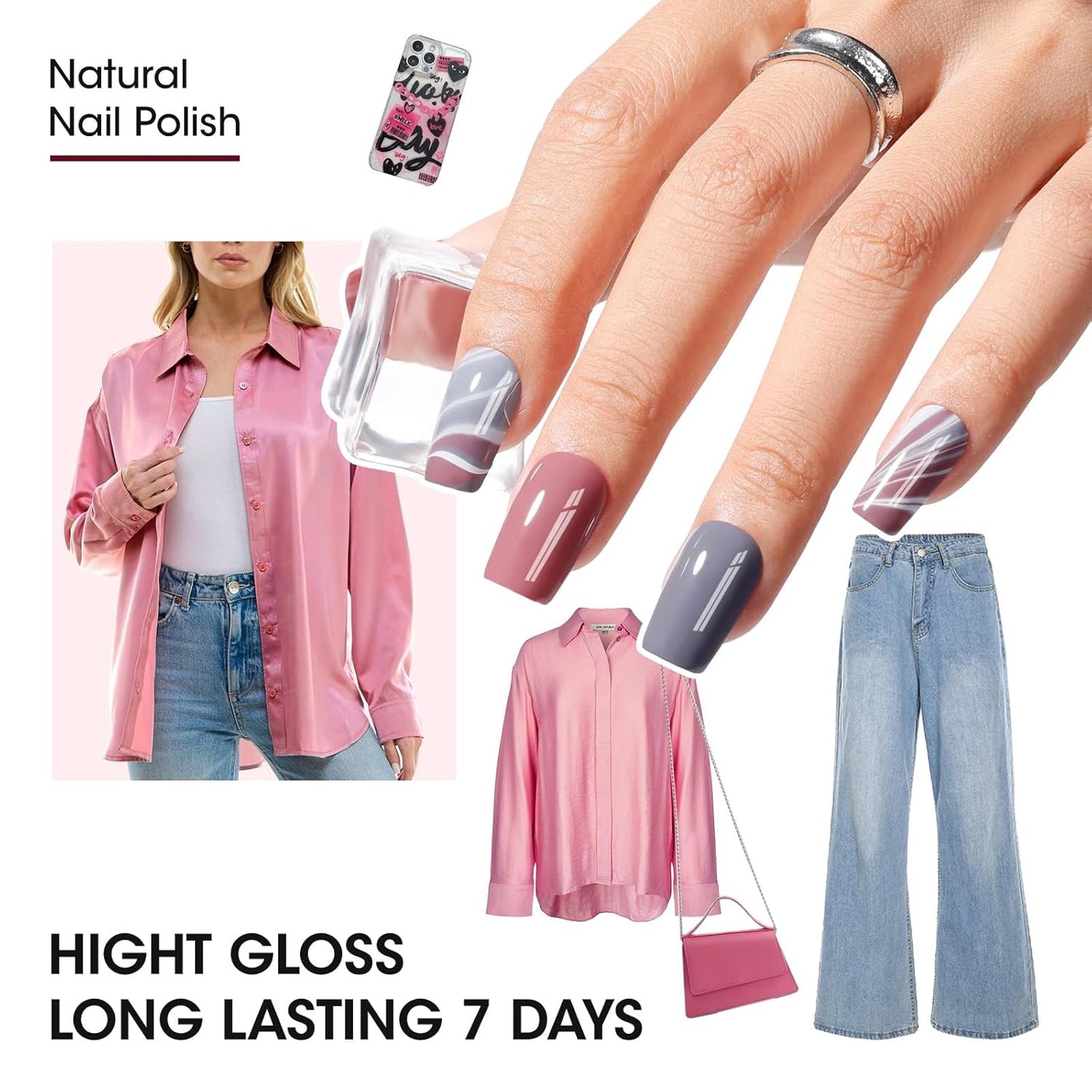 GELLEN 12 Colors Nail Polish Set, Fall Winter Trendy Air Dry Regular Nail Polish for Women Fingernail Toe Nails, Not UV Gel, Hema Free, Non-toxic, Black White Gray Nude Red Brown Gold Silver Set