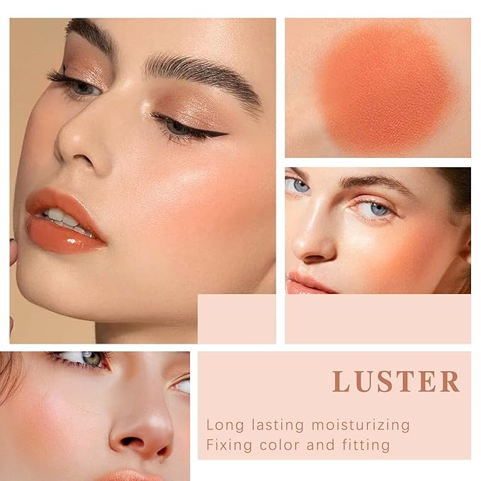 Blush Stick for Cheeks Makeup,Waterproof Cream Blush Face Stick Multi-Use Lip and Cheek Tint,Matte Finish Lightweight Easy to Blend Natural Cream Blusher Makeup for All Skin Tones-Orange