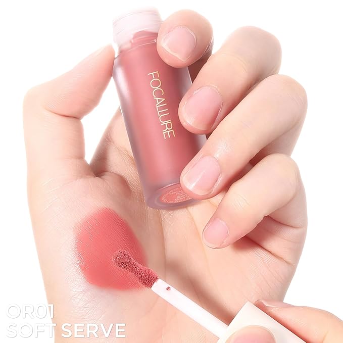 FOCALLURE Silky Cream Liquid Blush,Leaving a Matte Dewy Makeup Look,Easy to Apply and Create a Natural Flush,Long Lasting and Lightweight Cheek Blush Face Makeup,SOFT SERVE