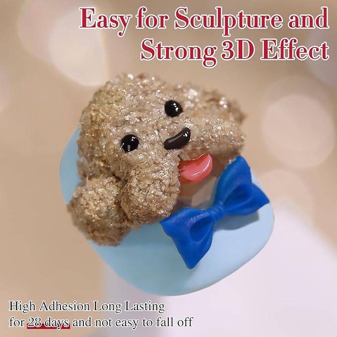 Double Rhythm 3D Nail Gel Solid Sculpting Gel for Nail Art Non-Sticky Hard Gel for Building Carving Molding Nail Extension Soak Off UV/LED Salon Home DIY 0.5 Oz (Gypsum Dark Gold)