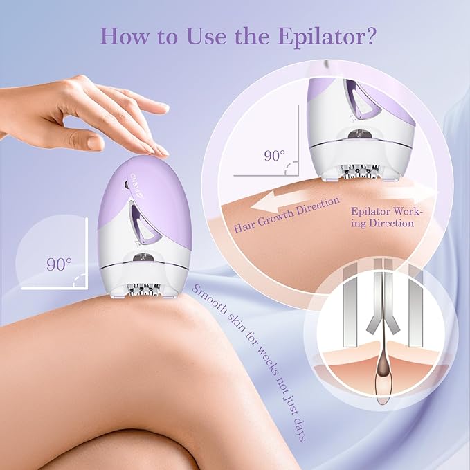 Epilators, 2-Speed Painless Smooth Glide Epilator for Women, Cordless Rechargeable Facial Hair Removal Epilator, Hair Removal Device for Women's Face Legs Bikini Area Arms Legs