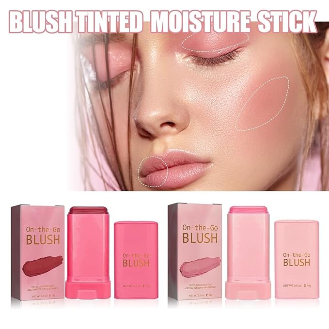 Blush Rare Beauty Liquid Blush Stick Cream Blush Natural Waterproof Long Lasting Powder Blusher,On The Go Blush Brushes For Makeup Cheeks,Suitable For All Skin Types(2PC)