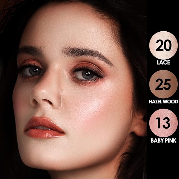 FOCALLURE 3 Pcs Cream Contour Sticks,Shades with Highlighter & Bronzer & Blush,Non-greasy Long-wear Face Contouring Pen,Easy to Sculpt the Face and Create a Lightweight Finishing Makeup,FAIR-LIGHT