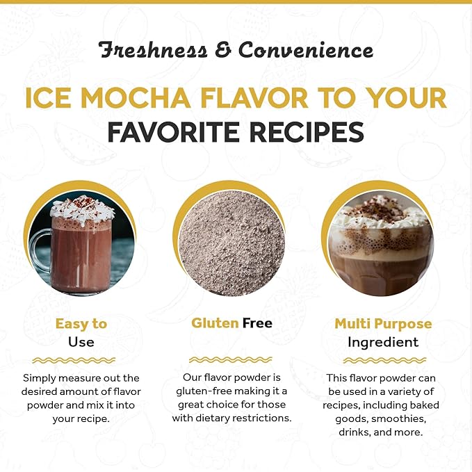 Fanale Premium Ice Mocha Bubble Tea Flavoring Powder | Perfect for Baking, Smoothies, Desserts and Drinks | Instant Flavoring Powder for Boba Milk Tea - 2.2 Pounds (Pack of 1)