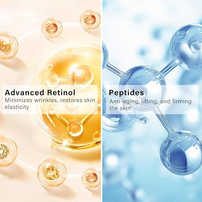 Eye Cream, Dual Eye Cream Anti Aging with Advanced Retinol and Peptides, Under Eye Cream for Dark Circles, Fine Lines, Puffiness and Bags Under Eyes