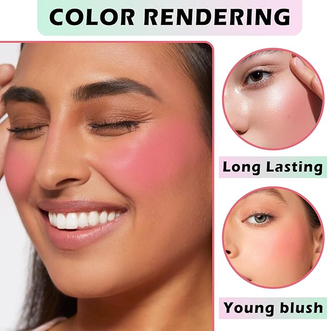 CAHIUYOA Pink Liquid Blush Oil Clear Liquid Blush for Cheeks Tinted Blush Stick Moisturizing Smooth Liquid Face Blush Makeup Gifts for Women