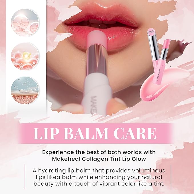 Collagen Tint Lip Balm, Hydrating Nourishing Smooth Lips, Lip Balm Infused with Collagen & Vitamin E, Vibrant Natural Lip Tint Color, From the Makers of Mediheal, Korean Beauty (Pink)