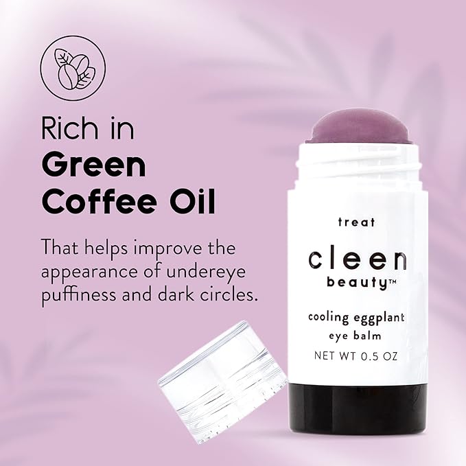 Cleen Beauty Cooling Eggplant Eye Balm | Under Eye Stick | Dark Circles Under Eye Treatment for Women | Puffy Eyes Treatment - Paraben Free | 0.5 Oz