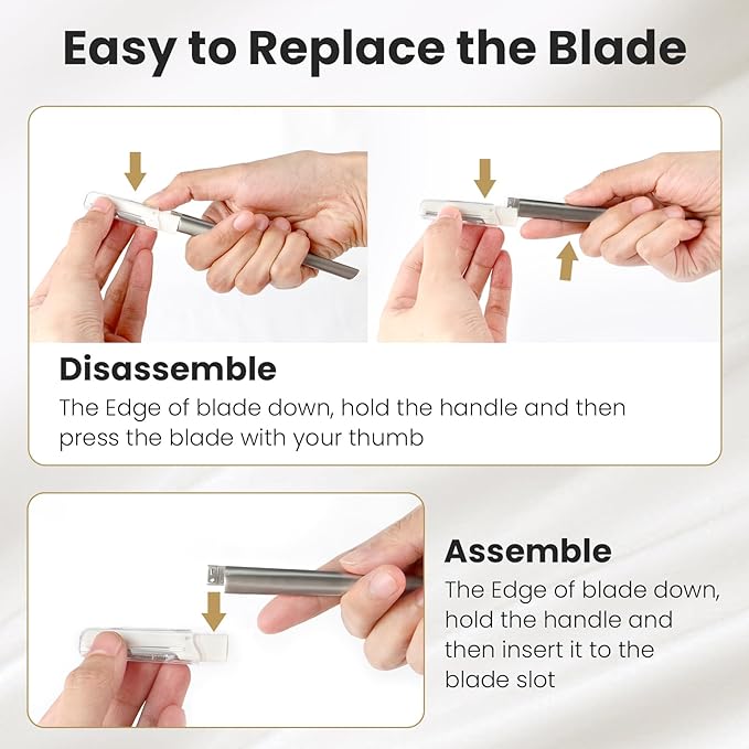 Dermaplaning Tool for Face Exfoliation, with 20 Replaceable Blades, Facial Shaver/Eyebrow Razor, Peach Fuzz Removal Eyebrow Shaper for Women, Easy to Use Dermaplaner Help Exfoliate and Smooth Skin