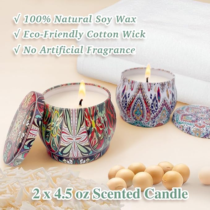 Birthday Gifts For Women-Assorted 4 Shower Steamers, 3 Bath Bombs, 2 Scented Candles, and 1 Exfoliating Body Scrub - Gifts for Mom, For Women, For Wife and Girlfriend……