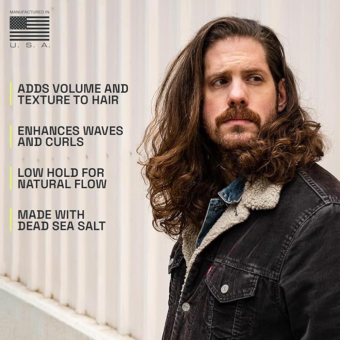 Beardbrand Sea Salt Spray for Men – Hair Texture Spray Adds Instant Volume, For Lightweight Natural Textured Look, Pearl Snap Scent, Achieve Effortless Style & All-Day Hold