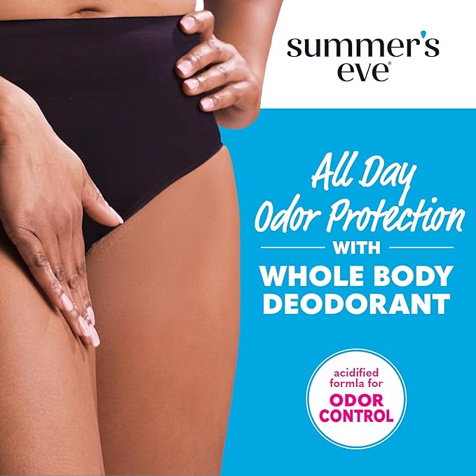 Summer's Eve, Whole Body Deodorant for Women, Ultimate Odor Control, Aluminum Free Deodorant, Fresh Scent, 3 Fl Oz