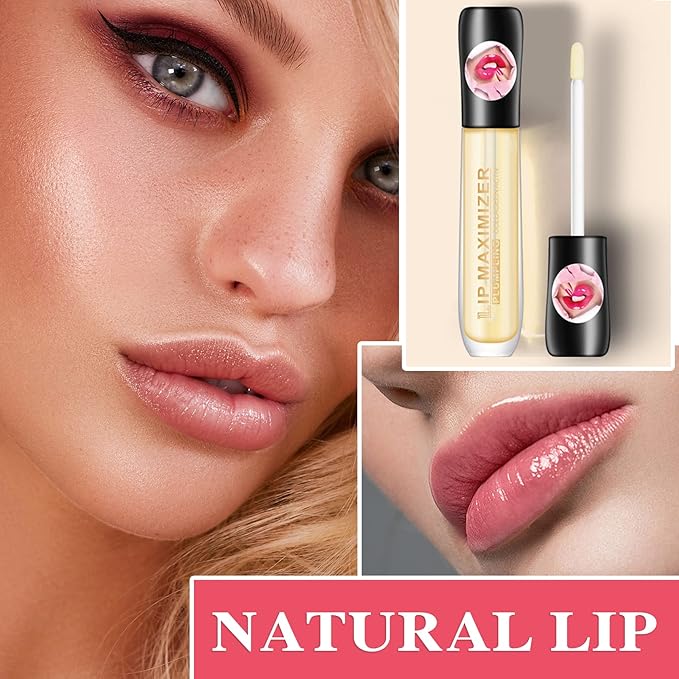 Lip Plumper Lip Gloss,Moisturizing Lip Oil Lip Plumper Gloss Lip Plumping Lip Care Serum Instant Volume Lip Filler Lip Maximizer Balm Plumper Reduce Fine Lines & Improve Dryness Wrinkles