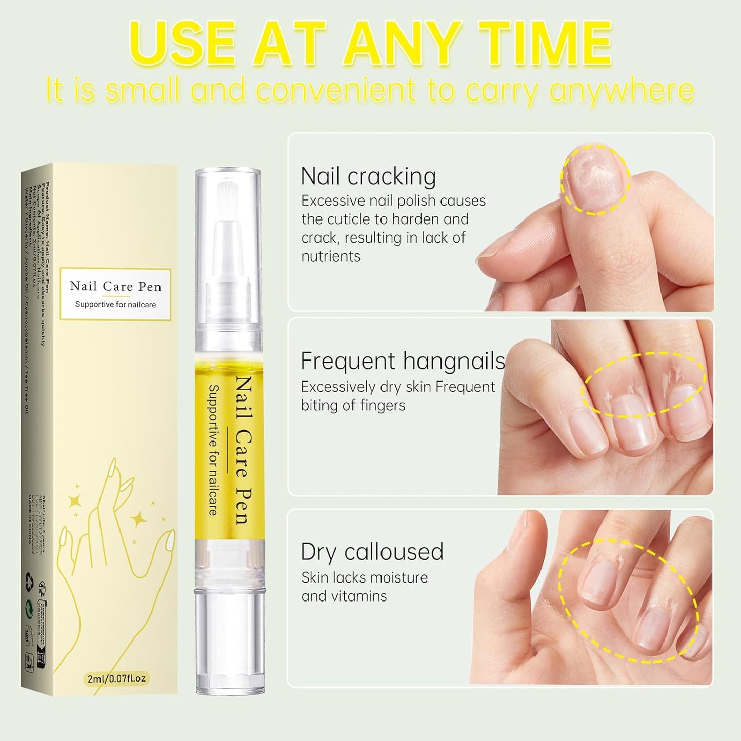 Nail Growth Oil, Rejuvenation Nail Oil Pen, Natural Rejuvenation, Instant Nail Strength, Cuticle Oil for Nails, Nail Strengthener for Moisturize Strengthen Brighten Nails Care (1)