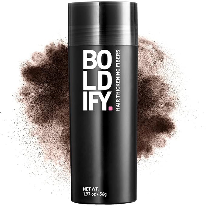 BOLDIFY Hair Fibers (56g) - Fill In Thinning and Fine Hair for an Instantly Fuller, Thicker Look - 14 Shades for Women & Men - Dark Brown