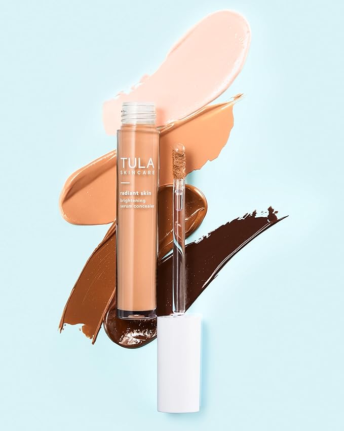 TULA Skin Care Radiant Skin Brightening Serum Concealer - Conceals Dark Circles & Discoloration, Longwearing & Crease-Resistant, Brightens the Appearance of Skin Over Time, Shade 155, 0.18 fl oz.