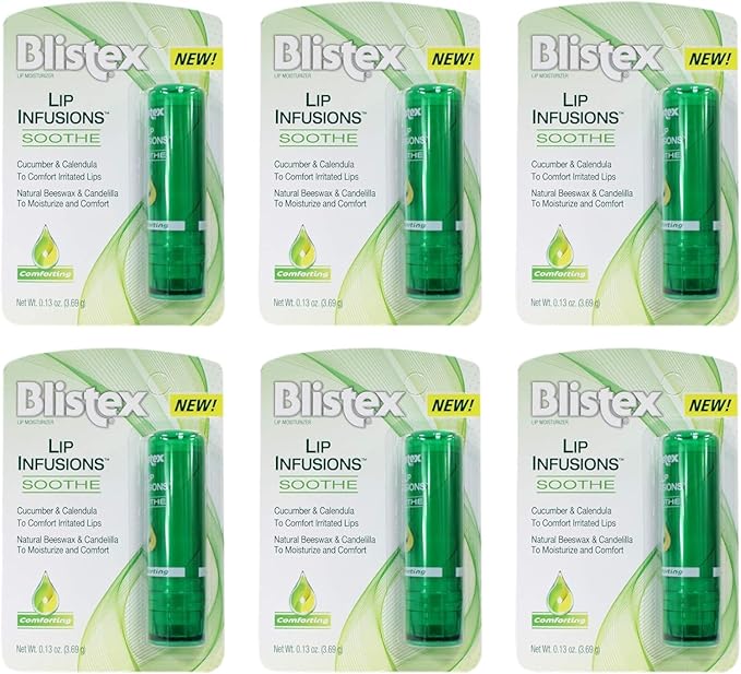 Blistex Lip Infusions Soothe Lip Moisturizer 0.13 Ounce (6 Pack)