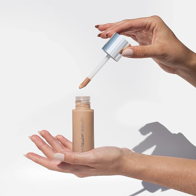 Fitglow Beauty - Natural Foundation+ Photo-Filtering Foundation | Vegan, Woman-Owned Clean Beauty (F3.5 - Medium, Neutral Undertones)