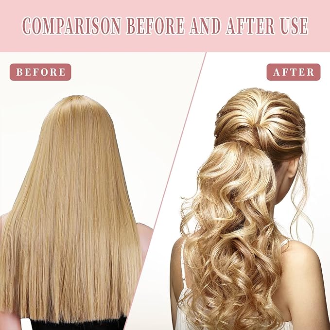 30pcs Heatless Hair Curlers Rollers Spiral Curls Styling Kit with 2 Sets Styling Hooks,No Heat Curlers for Women Girl's (9.8 Inch/25 cm)