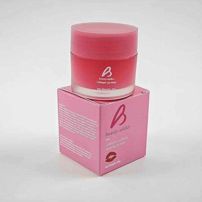 BEAUTY ADDICT Collagen Lip Mask - Strawberry Pout Lip Shine