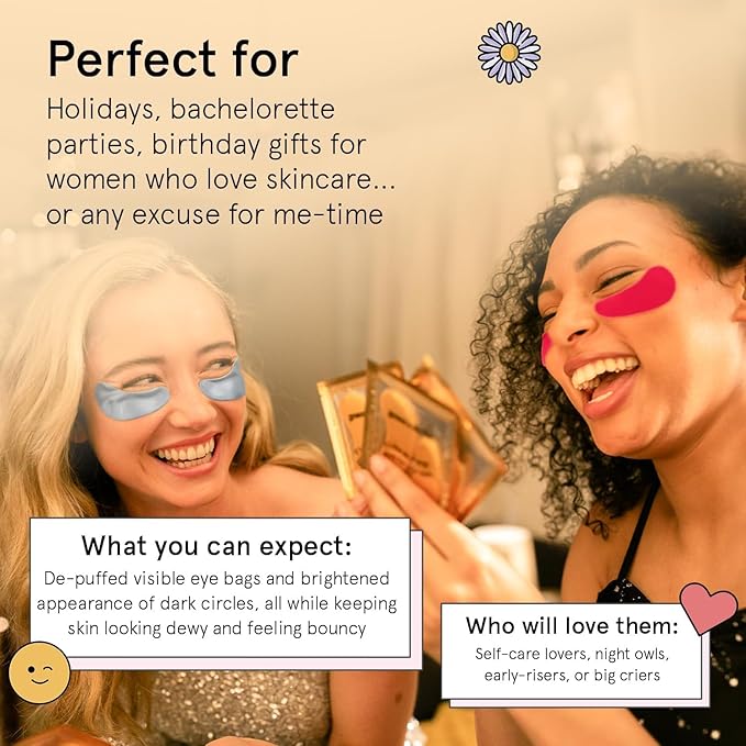 grace & stella Under Eye Patches (12 pairs) Eye Masks for Puffy Eyes and Dark Circles - Birthday Gifts for Women, Bachelorette Party Favors, Bridesmaid, Self Care and Relaxation Gifts for Her - Vegan